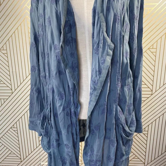 Anthropologie Hei Hei Melita Utility Jacket Cardigan Embroidered Blue Size Small - Picture 4 of 12